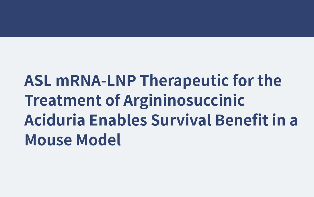 ASL mRNA-LNP治療精氨酸琥珀酸尿在小鼠模型中的生存益處